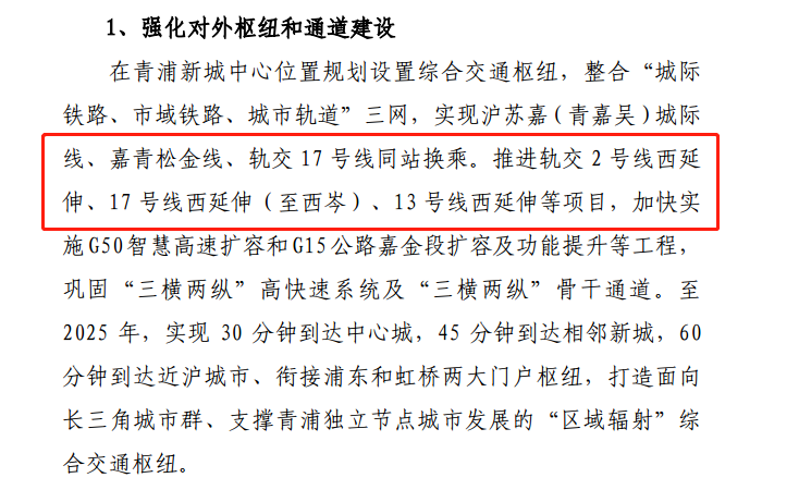 410亿!上海青浦将建综合交通枢纽,2号、13号、17号线西延伸段,年内开建(图2) 3-2104011KP3523.png