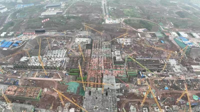 重庆东站铁路综合交通枢纽建设有新进展 4条城市轨道交通基础底板顺利浇筑完成(图1) 3-2210121106461B.png