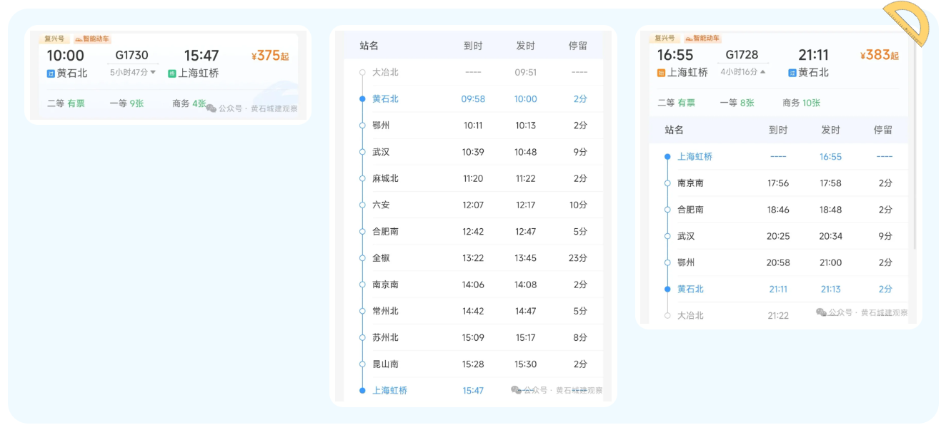 7月18日起 黄石(大冶)至上海的高铁将取消!不知因何原因(图1) 7月18日起 黄石(大冶)至上海的高铁将取消!不知因何原因(图1)