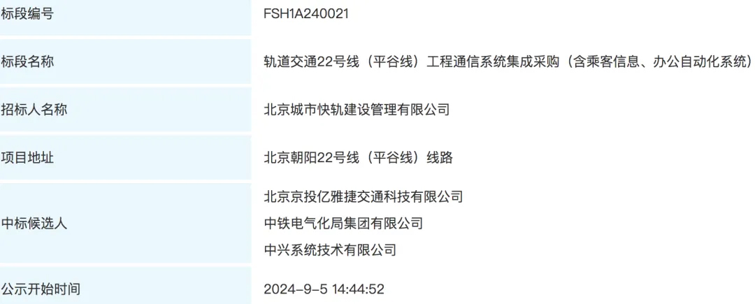 竞争激烈 6.9亿轨道交通通信系统集成中标候选人结果出炉(图1) 3-240ZZZ949150.jpg