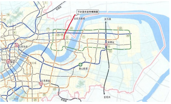 杭州下沙至海宁长安市域铁路规划获批(图1) 3-2412310T6243J.png