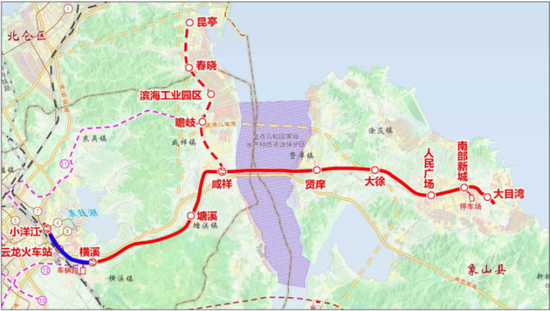 宁波至象山市域（郊）铁路鄞州段的规划设计方案批前公示(图1)